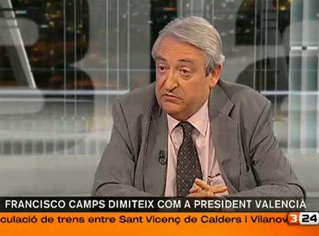 Manuel Milian Mestre analitza al 3/24 la dimissió de Francesc Camps