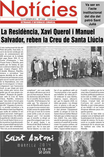 "La Residència, Xavi Querol i Manuel Salvador, reben la Creu de Santa Llúcia"